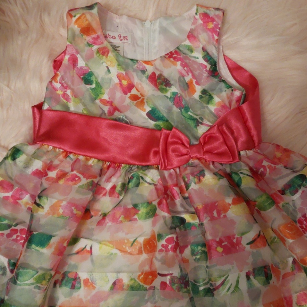 Pink flowered dress